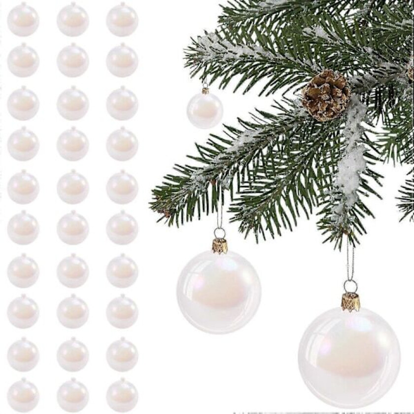 Julepynt med regnbueeffekt, boblende hengende ornamenter, julekule med regnbue, bryllup 30 stk 6 cm