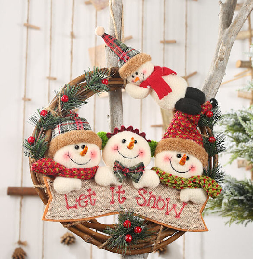 Julekrans til inngangsdøren, juledekorasjon til å henge