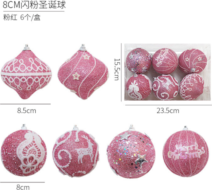 Julekuler Juletrærpynt Fargerike Kuler Henger Julemateriale Tilbehør DIY Julepynt A