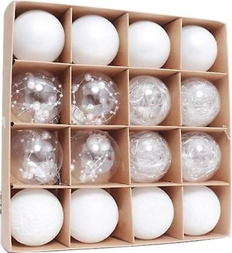 2024 Nye 16 stk 6cm Fargerike Julekuler Ornament Fest Henger Dekorasjon Julekuler Nyttårsgave Whiet B