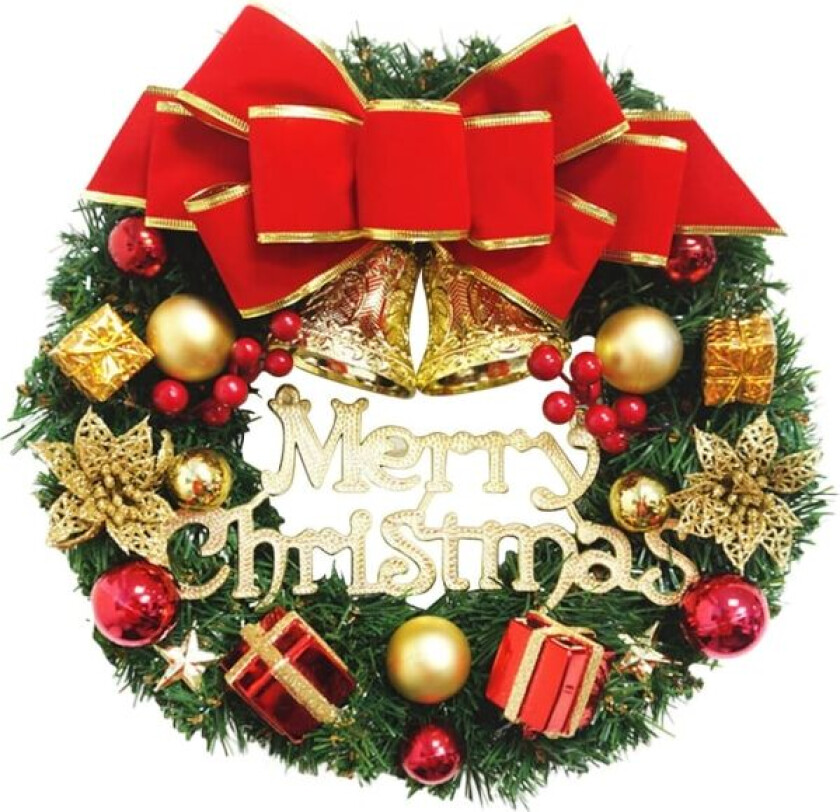 Julekrans Håndlaget Kunstig Krans Juleribbon Dørkrans, ZQKLA