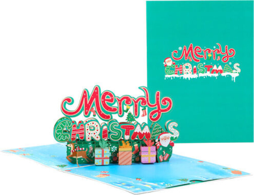 God Jul pop-up kort, 3d pop-up gratulasjonskort til jul, pop-up julekort, 3d julekort