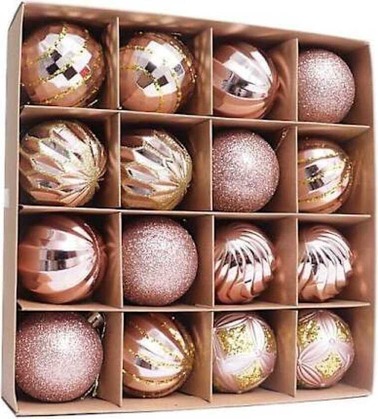 2023 Nye 16 stk 6cm Fargerike Julekuler Ornament Fest Henger Dekorasjon Julekuler Nyttårsgave Rose Gold