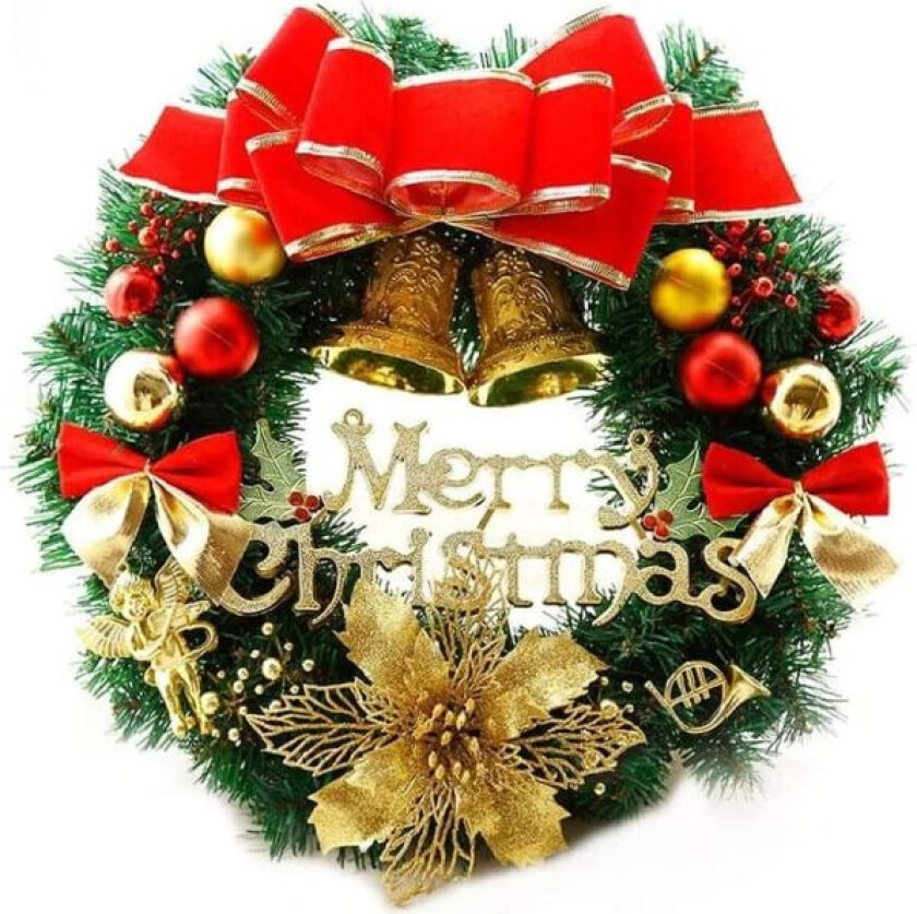 Kunstig julekrans for inngangsdørdekorasjoner