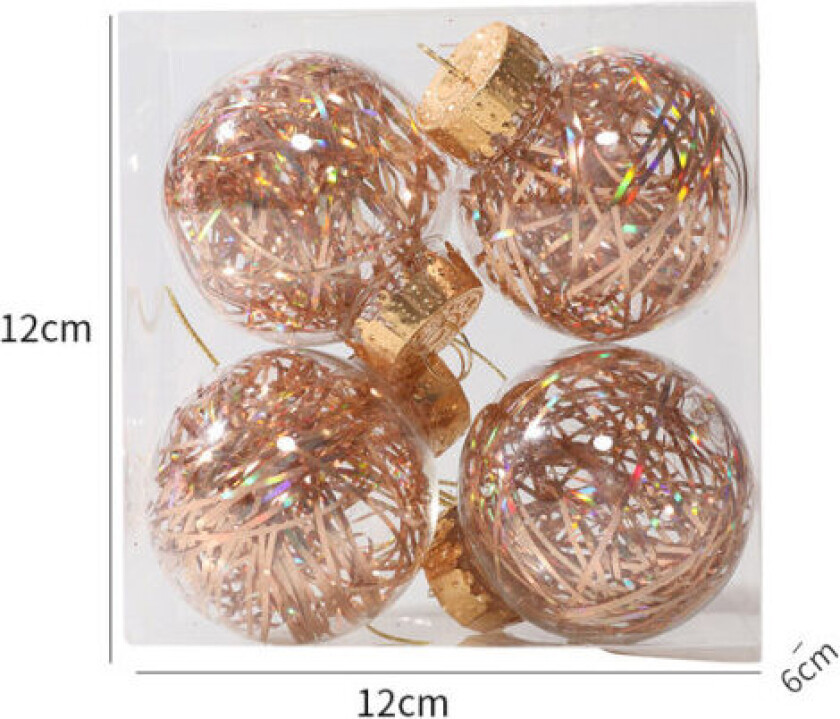 4 stk. plast julekule hengende juletreballfest H