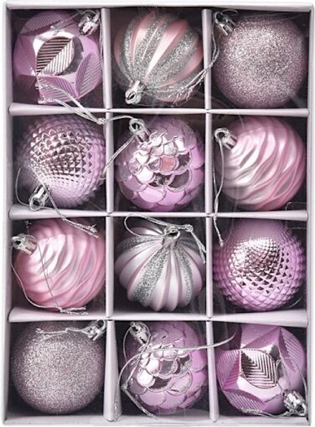 6cm 12 stk Julekule Gaveeske Malte Sett Juletrepynt Henger Ferievinduutstilling A 6cm (12 pieces)