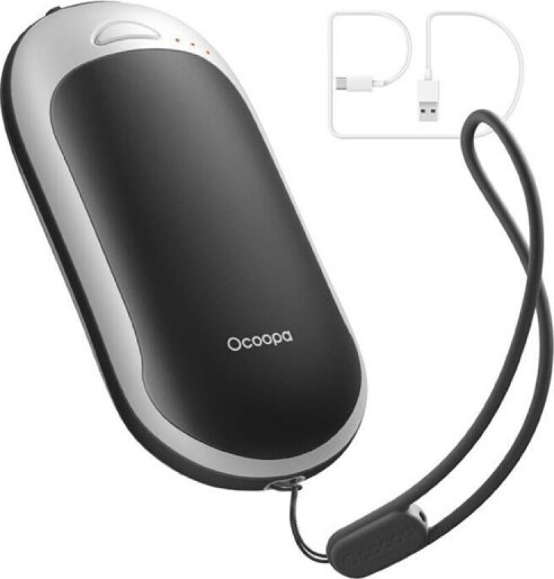HotPal PD 5000 mAh hand warmer with powerbank function USB-C white and black Nødlader - Svart - 5000 mAh