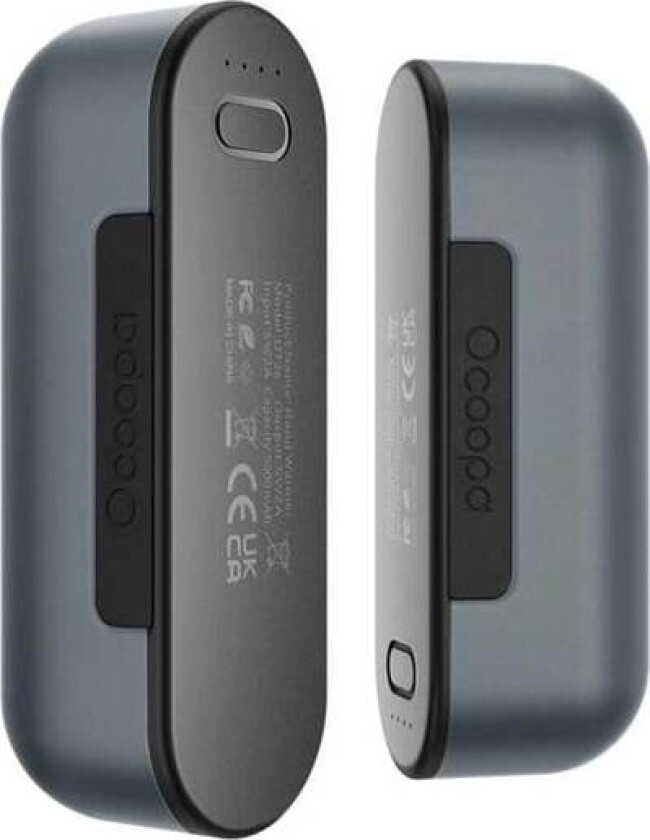 UT2s 2x5000 mAh hand warmer with powerbank function USB-C Nødlader - Grey - 5000 mAh