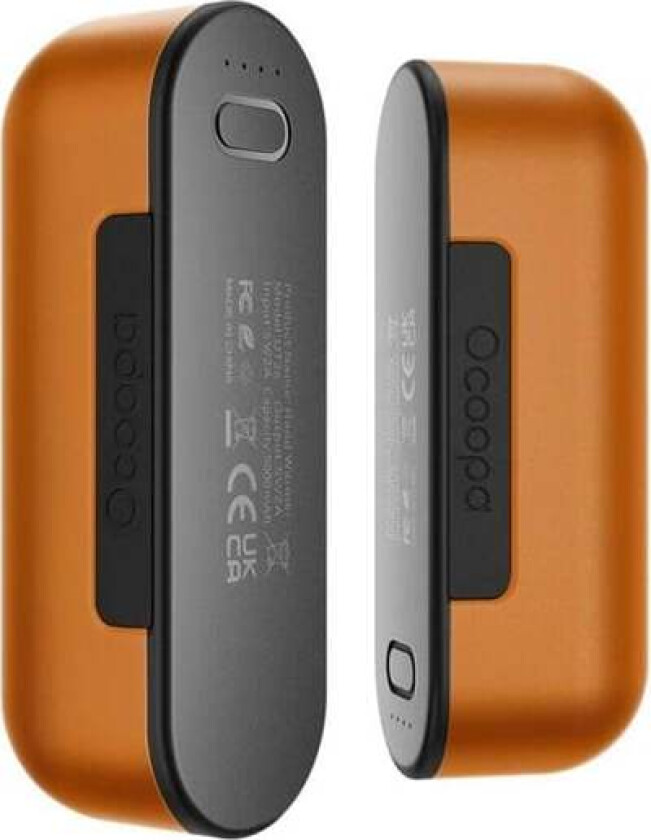 UT2s 2x5000 mAh hand warmer with powerbank function USB-C Nødlader - Oransje - 5000 mAh