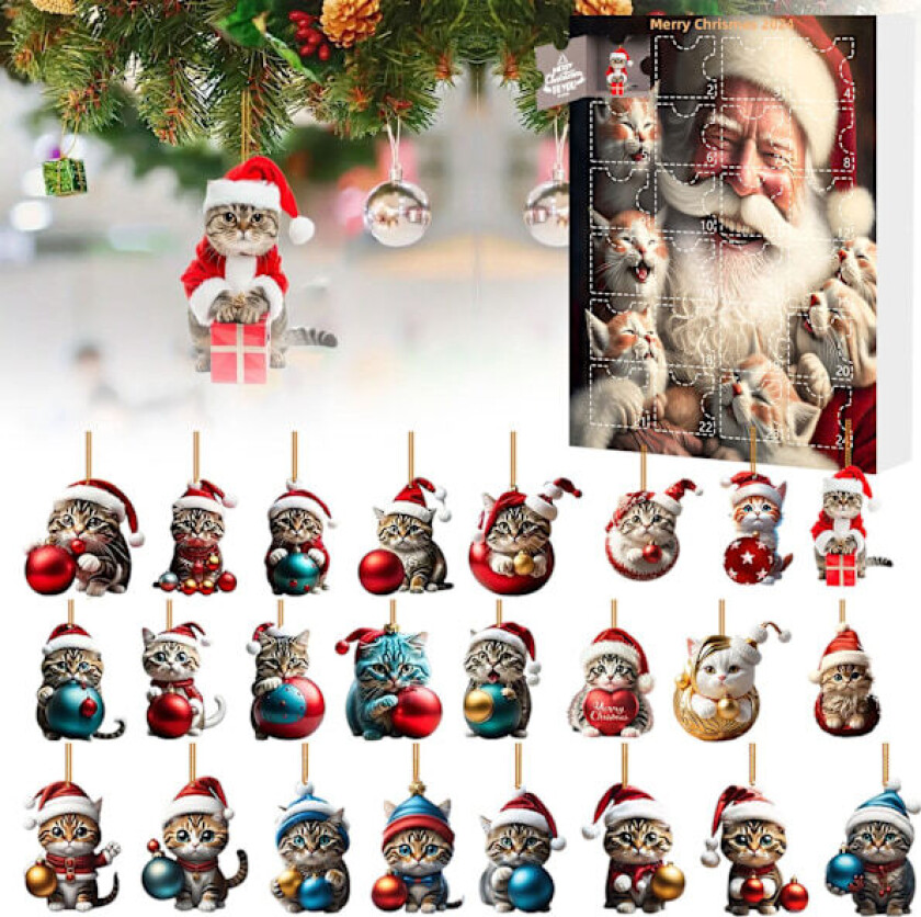 Julekalender med Julenissen 2024, 24 dagers nedtelling til jul, julepynt 1