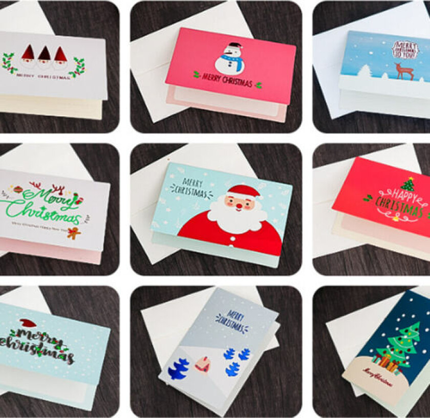 9 nye julekort Juleforretningsbronsering gratulasjonskort