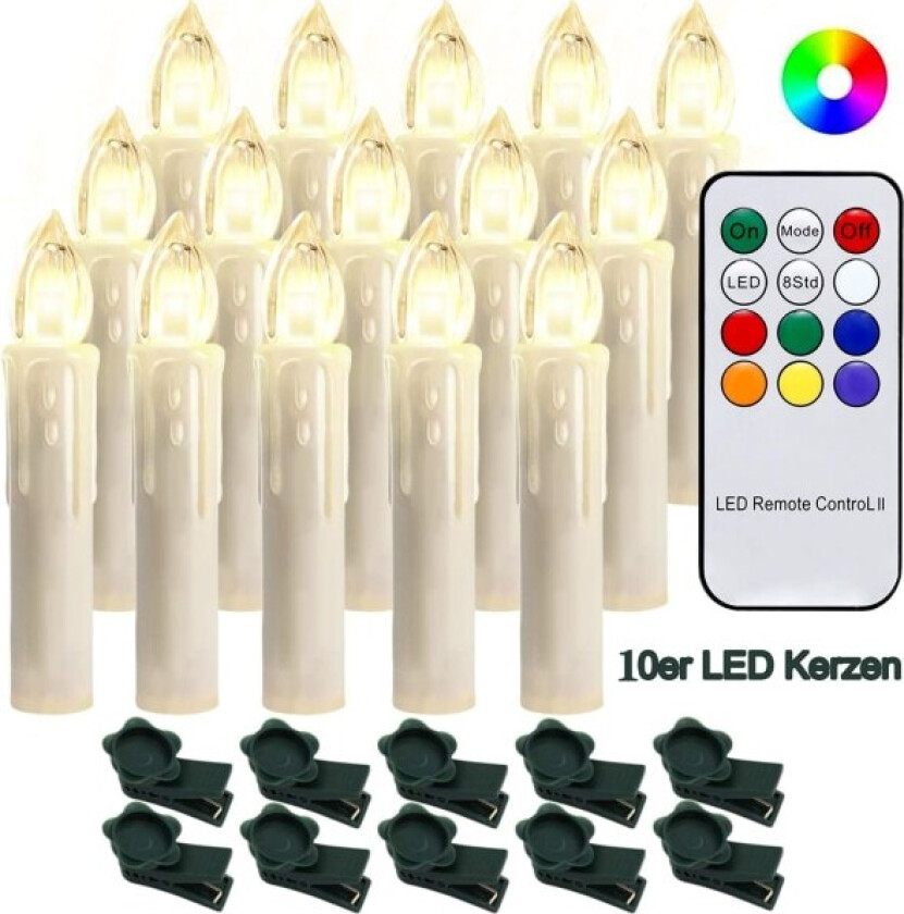 Hengda Pakke med 40 LED Julelys med fjernkontroll RGB lys, fe lys, juletrelys, trådløse LED lys, jul