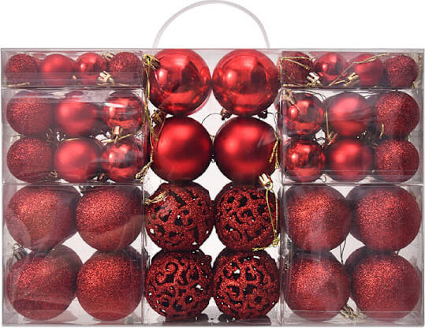 Julekuler, 100 stk. robuste julekuler i plast, innendørs