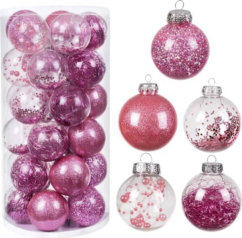 30 stk juledekorasjonskuler, 5 stiler gull julekule S