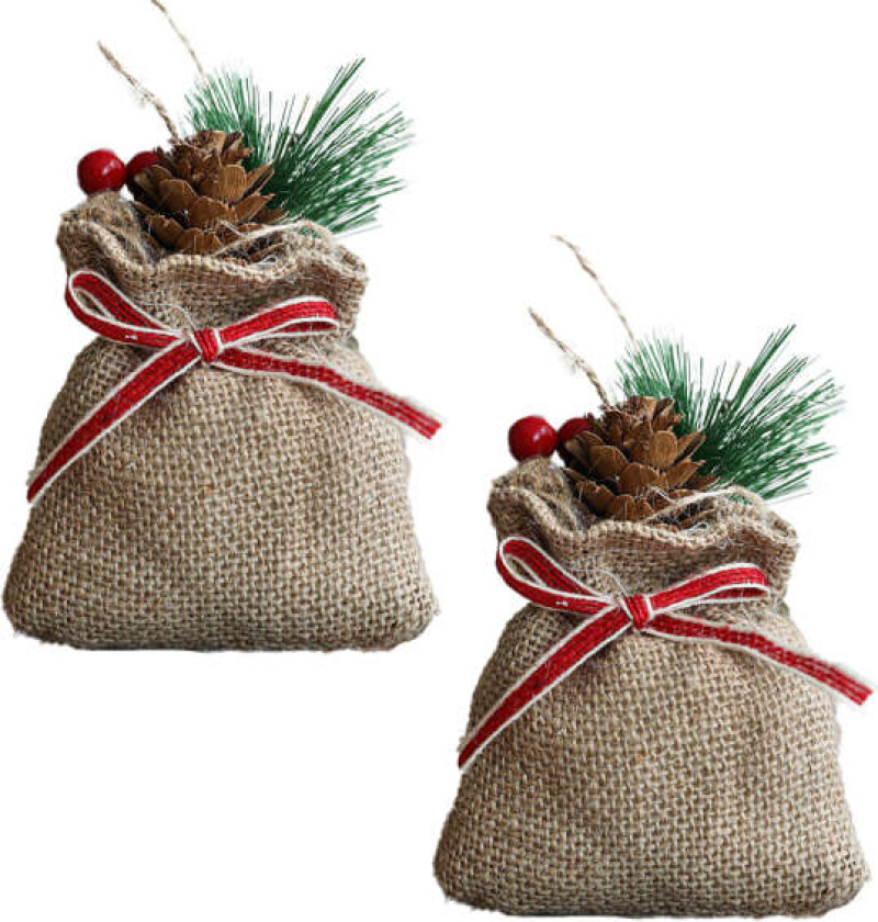 Julegavepose i lerretspose gavepose liten gavepose