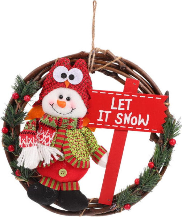 1 stk (som vist) julekrans juledekorasjon dørhengende kransdukke