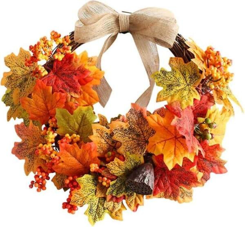 (gul) høstkrans ytterdør dekorasjon jul hjem dekorasjon julekrans simulering plante hage ytterdør pynt, 1 stk