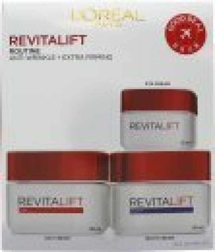 Bilde av L'Oreal Revitalift Programme Gavesett 50ml Dagkrem + 50ml Nattkrem + 15ml Øyekrem