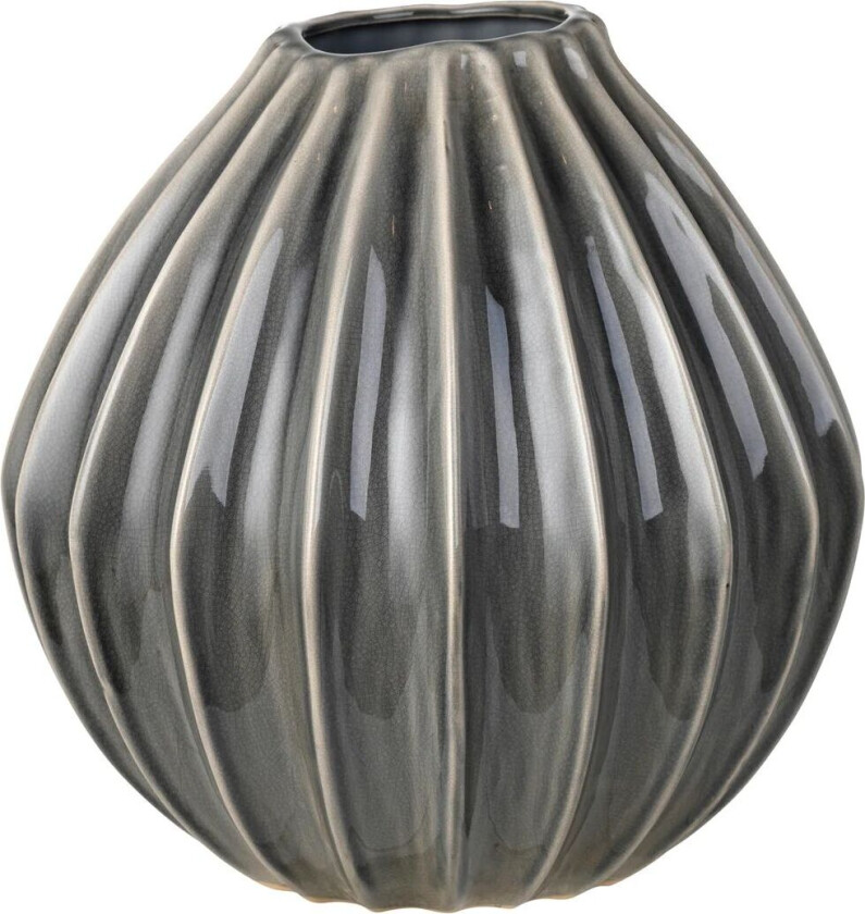 Wide vase smoked pearl 30 cm