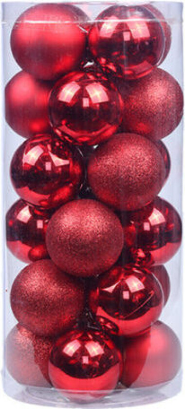 24 stykker 6 cm knusefrie julekulepynt til jul