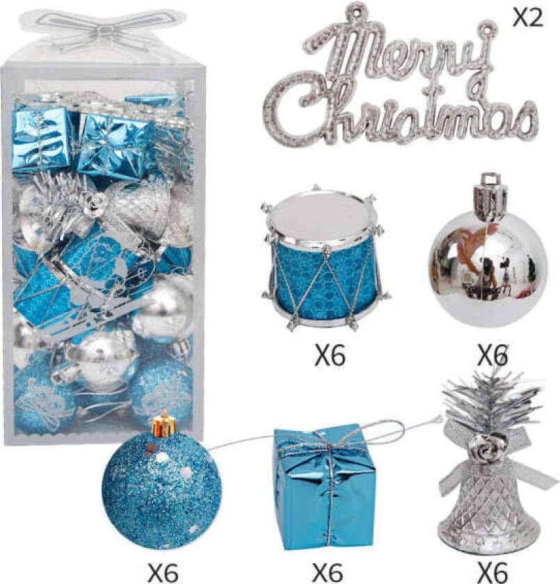 Blå juletrepynt i skum, julekule