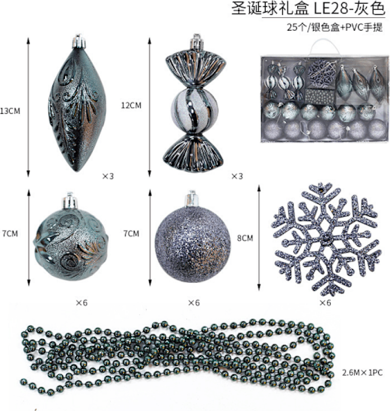 Julekuler Juletrærpynt Fargerike Kuler Henger Julemateriale Tilbehør DIY Julepynt A