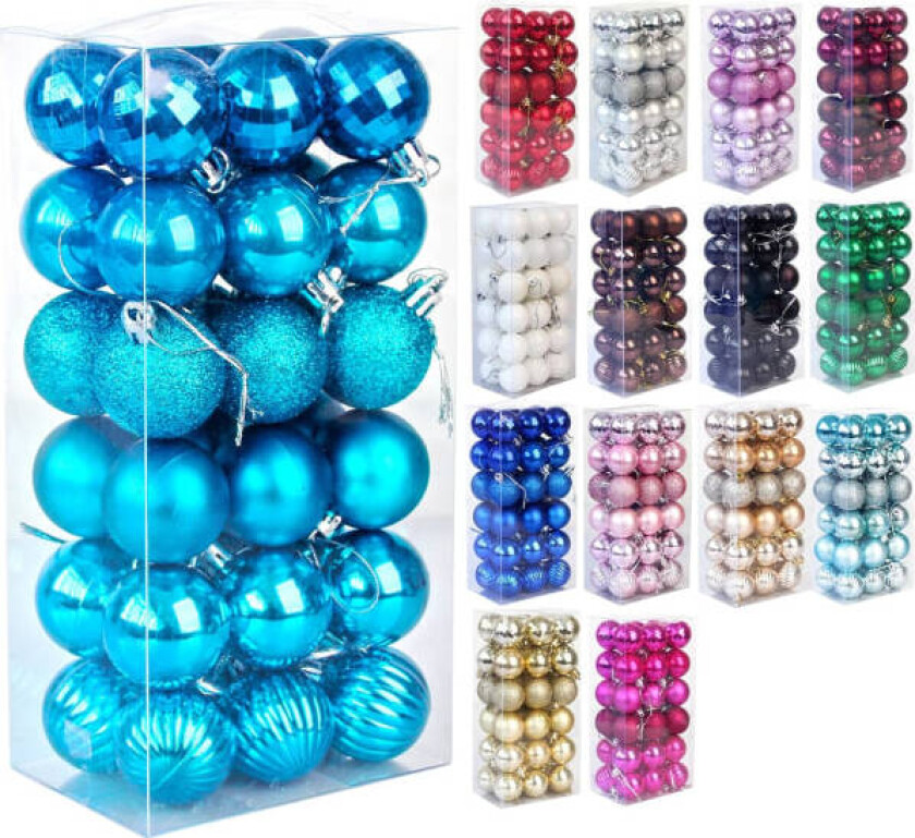 36-delt sett med julekuler, julepynt, uknuselige julekuler