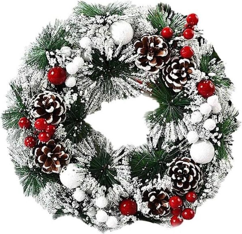 Julekrans til inngangsdøren 40 cm/16 tommer Dørkranser Utendørs Innendørs Julepynt Salg Klarering