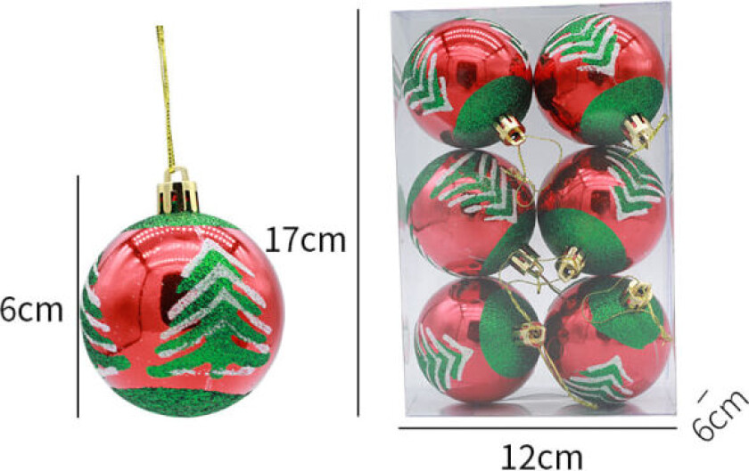 6X Julekuler Ornamenter Juler Tre Henger Ornament Ho DXGHC
