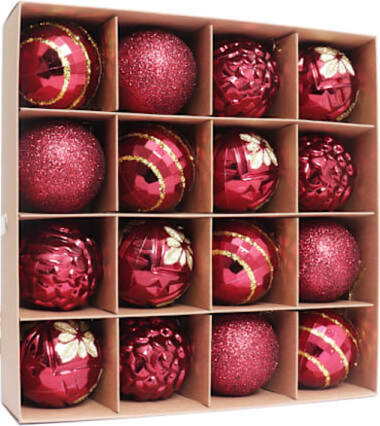 Julepyntkule 6CM/16STK forgylt plastmalt spesialformet julekule sett juletrepynt 6CM/16PCS