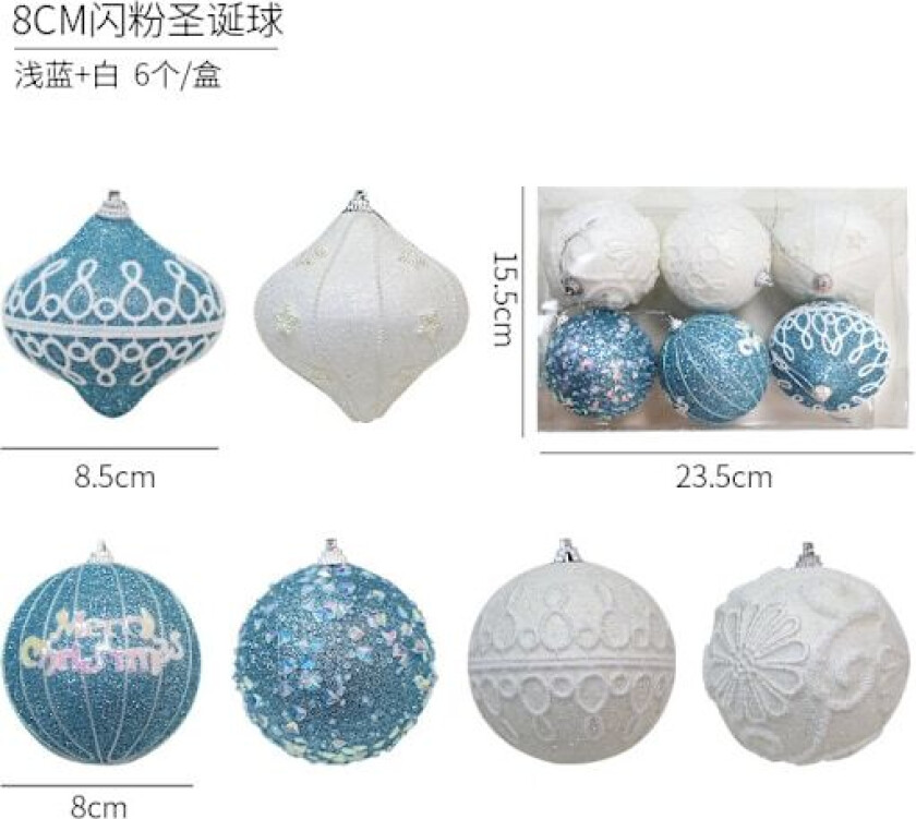 Julekuler Juletrærpynt Fargerike Kuler Henger Julemateriale Tilbehør DIY Julepynt A