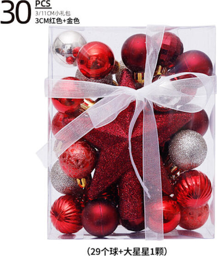 Julekuler Juletrærpynt Fargerike Kuler Henger Julemateriale Tilbehør DIY Julepynt A