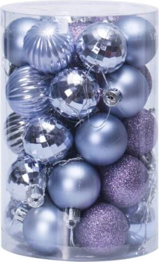 34 stk 4 cm knusebestandige julekulepynt til jul