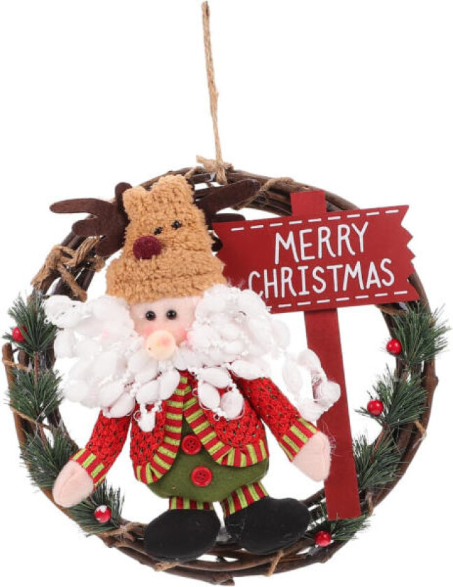 1 stk (som vist 1) Julekrans Jule Dørhengende Krans Dukke