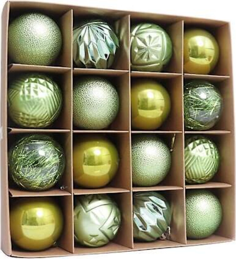 2023 Nye 16 stk 6cm Fargerike Julekuler Ornament Fest Henger Dekorasjon Julekuler Nyttårsgave Fruit green