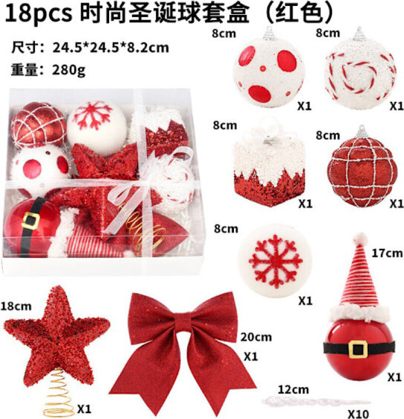 Julekuler Juletrærpynt Fargerike Kuler Henger Julemateriale Tilbehør DIY Julepynt A