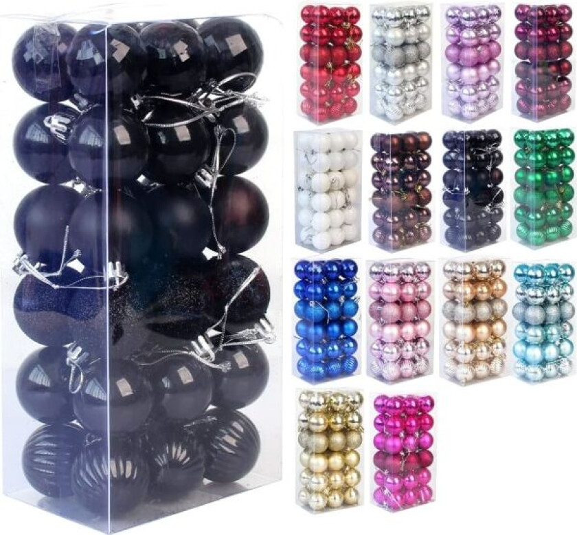 Julekule Shatterproof juletrepyntkule Julekulepynt Julepynt til bryllupsfest i høytiden 1,6\" (4 cm) 36 deler"