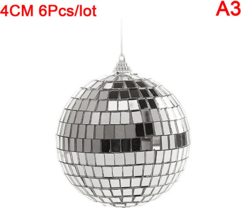 1 pakke 2-10cm julekule juletre hengende ornament speil 4CM 6 stk/parti