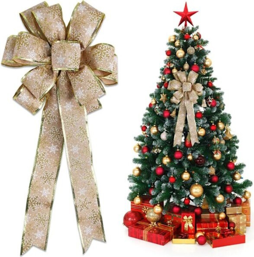 LICHENGTAI Julehøytidelig Fløyelsbue, Stor Rød Bue Dør Juletre Bue Julepynt til Hjemmet Julekrans Ornament Type 3