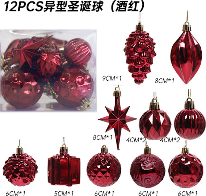 Julekuler Juletrærpynt Fargerike Kuler Henger Julemateriale Tilbehør DIY Julepynt A