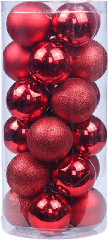 24 stk 3 cm knusebestandige julekulepynt til jul