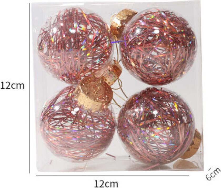 4 stk. plast julekule hengende juletreballfest