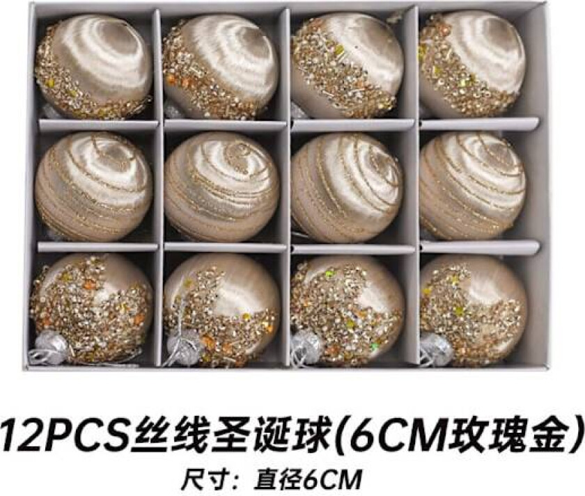 Julekuler Juletrærpynt Fargerike Kuler Henger Julemateriale Tilbehør DIY Julepynt A