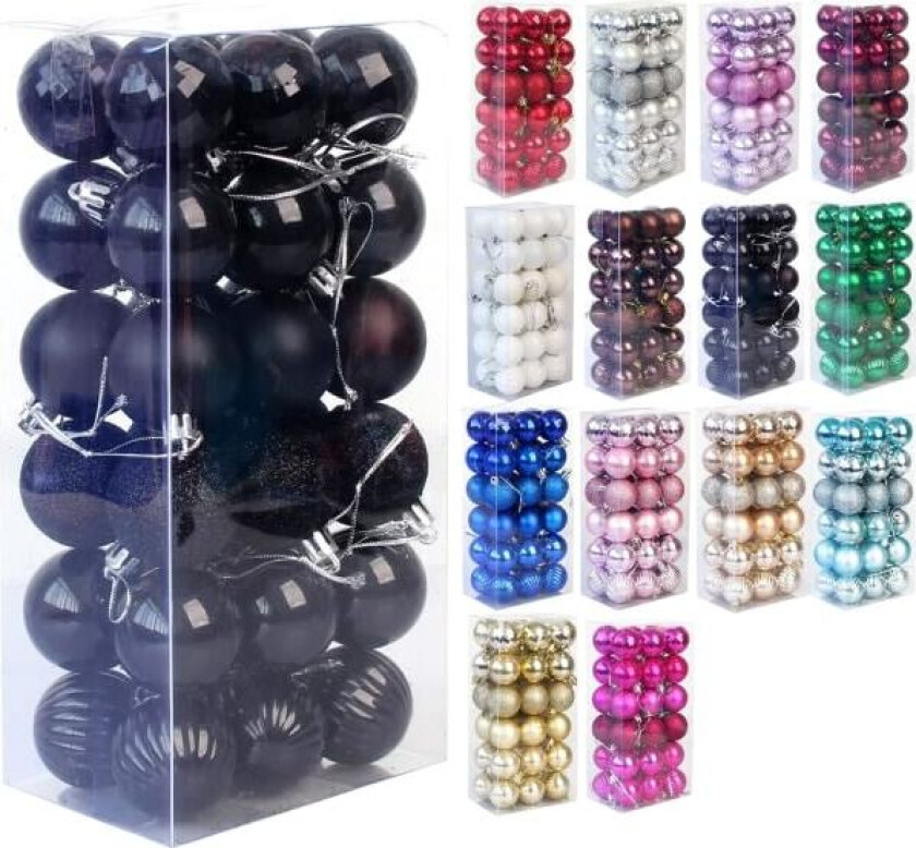 Julekule Sprengsikker Julepyntkule Julekuledekorasjoner Julebryllupsdekorasjonskule 1,6\" (4cm) 36-delt"