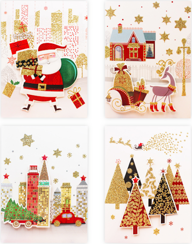 Julemusikk kortmønster vakkert utsøkt nydelig tredimensjonalt gratulasjonskort