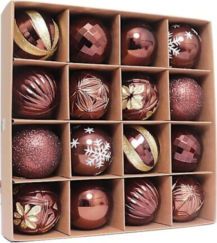 2024 Nye 16 stk 6cm Fargerike Julekuler Ornament Fest Henger Dekorasjon Julekuler Nyttårsgave Brown