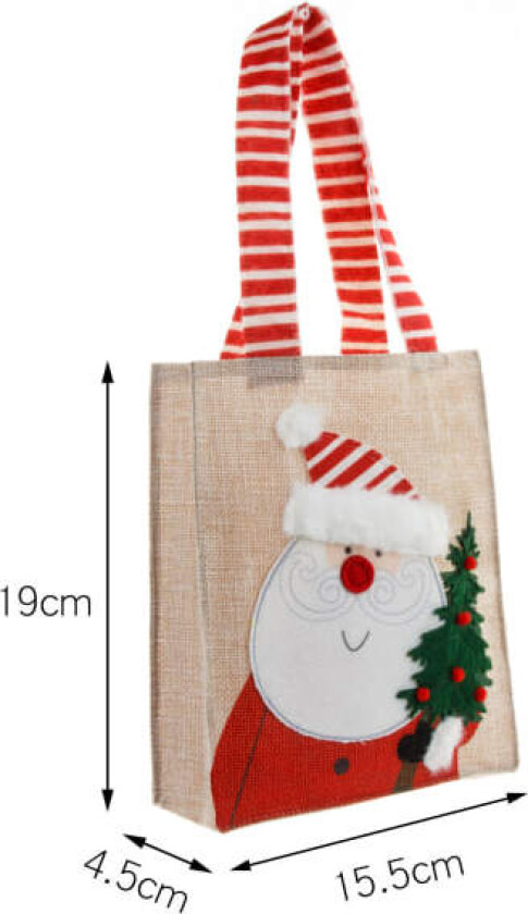 1 stk julegavepose, tegneserie eldre snømann gavepose, godtepose, eplepose, julepose