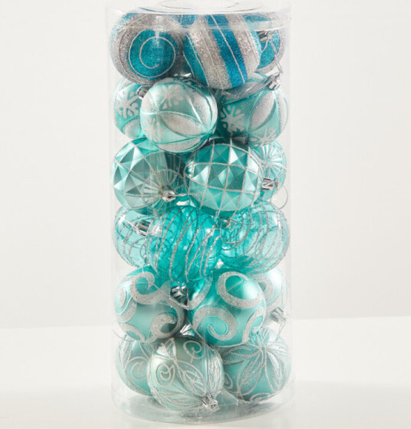 24 stk julekule ornamenter malt usynlig juledekor