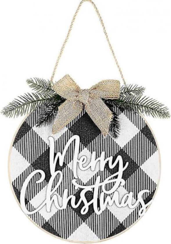 Julekrans Julehengende kort Rustikk sekkestrie Trefargede juledekorasjoner Julehjem Vindu Vegg Gårdshus Innendørs og utendørs dekorasjon (