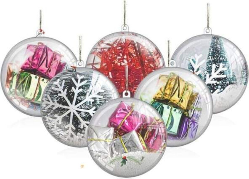 Gjennomsiktige Fyllbare Julekulepynt, DIY Plastjuletrær for Nyttårsgave Høytidsbryllupfest Hjemmedekor